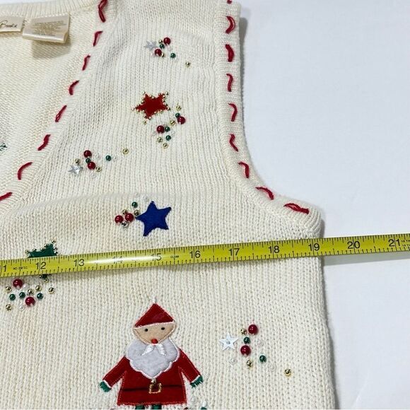 Bobbie Brooks Cotton Blend Christmas Sweater Vest Size Medium - Picture 11 of 15